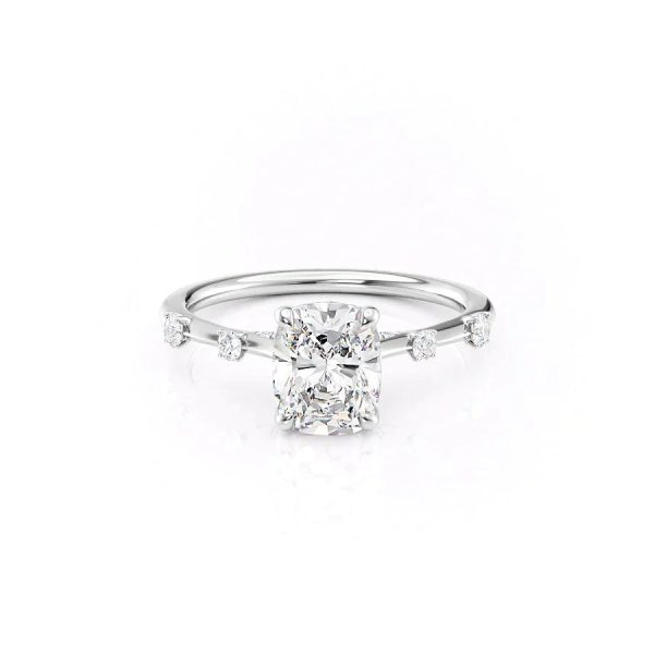 The Serena Set With A 2 Carat Elongated Cushion Lab Diamond Hot on Sale