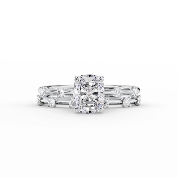 The Serena Set With A 2 Carat Elongated Cushion Lab Diamond Hot on Sale