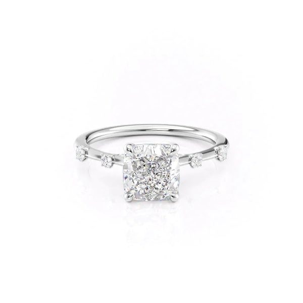 The Serena Set With A 3 Carat Cushion Lab Diamond Online now