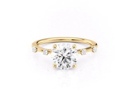 The Serena Set With A 3 Carat Round Lab Diamond Online Sale