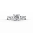 The Serena Set With A 1.5 Carat Cushion Lab Diamond For Sale