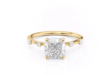 The Serena Set With A 2 Carat Cushion Lab Diamond For Sale