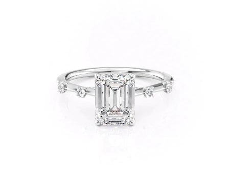 The Serena Set With A 3 Carat Emerald Lab Diamond on Sale