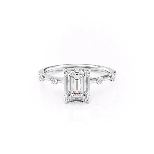 The Serena Set With A 3 Carat Emerald Lab Diamond on Sale