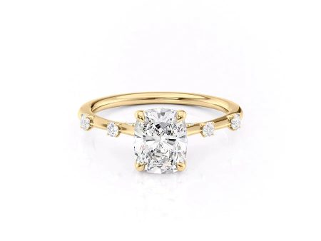 The Serena Set With A 3 Carat Elongated Cushion Lab Diamond For Discount