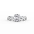 The Serena Set With A 3 Carat Elongated Cushion Lab Diamond on Sale