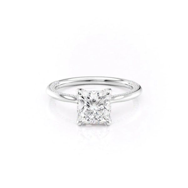 The Claire Set With A 2.5 Carat Princess Lab Diamond For Cheap