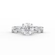 The Serena Set With A 3 Carat Round Lab Diamond For Sale