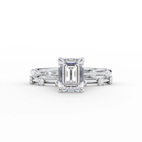 The Serena Set With A 3 Carat Emerald Lab Diamond on Sale