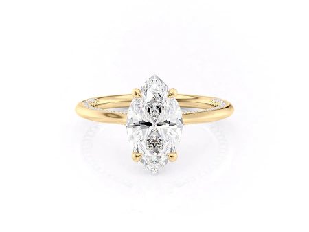 The Claire Set With A 1.5 Carat Marquise Lab Diamond For Discount