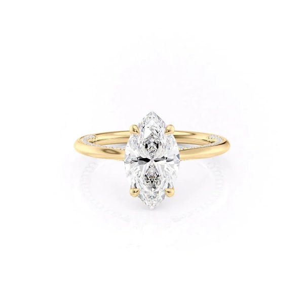 The Claire Set With A 1.5 Carat Marquise Lab Diamond For Discount