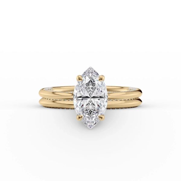 The Claire Set With A 1.5 Carat Marquise Lab Diamond For Discount