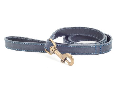 Ancol Timberwolf Leather Lead - Blue For Discount