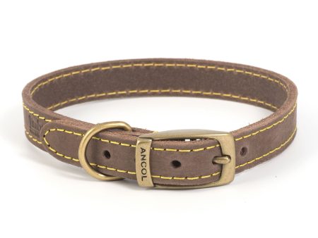 Ancol Timberwolf Leather Collar Sable Cheap