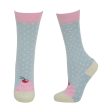 hyfashion cupcake socks (pack of 3) blue tint pink icing Online Sale